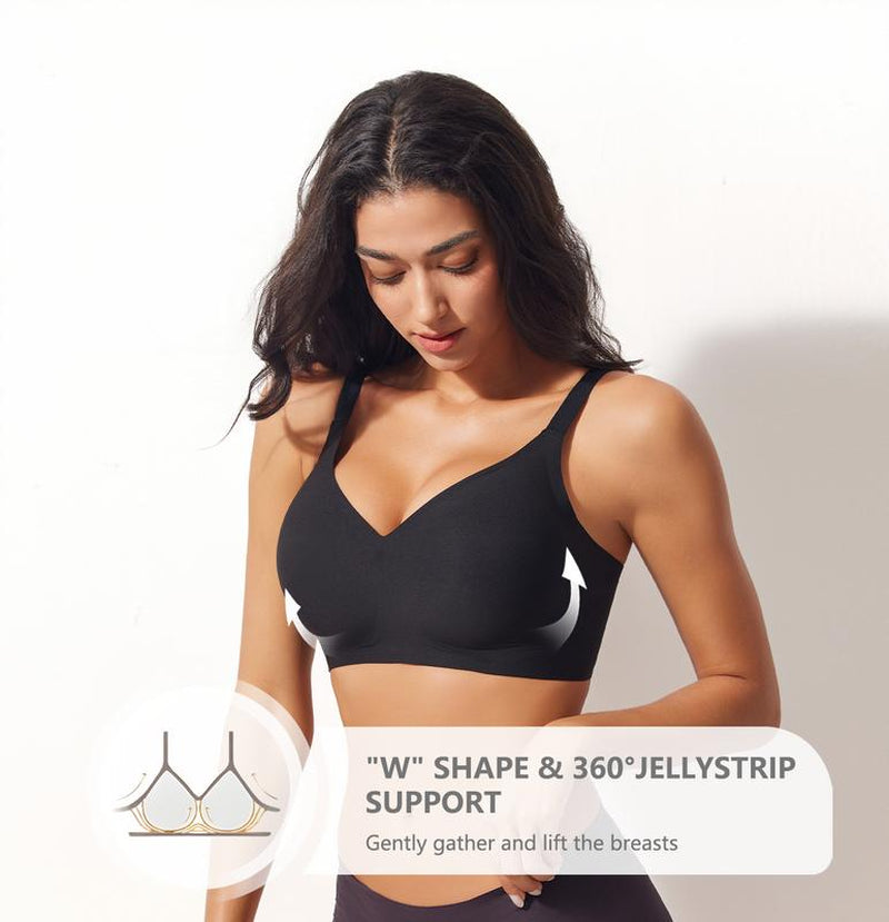 VRCOMFY Jelly Wireless Women Comfortable Push up Bras Wireless Seamless Full Coverage Bra Buttery Soft Everyday Tshirt Bra