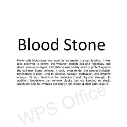 Blood Stone Protection Wrist Piece