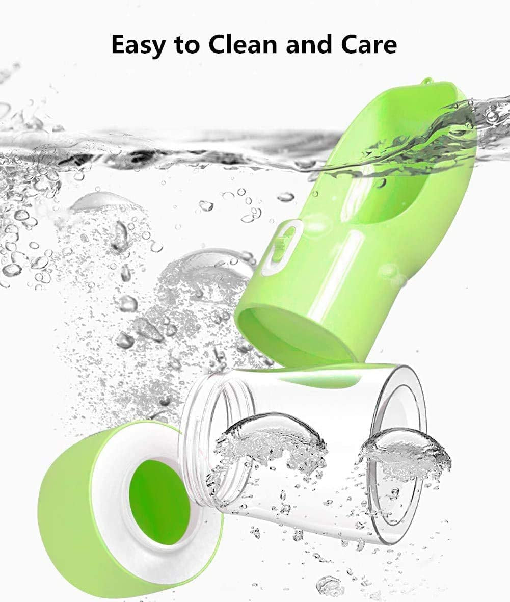 Outdoor Dog Water Bottle Dispenser - Leak Proof Bottles for Dogs on the Go with Food Container Multifunctional Travel Outdoor（Green）