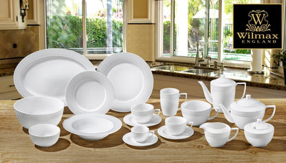 Wilmax Porcelain White 3 Oz | 90 Ml Coffee Cup & Saucer Set Of 6 In Gift Box