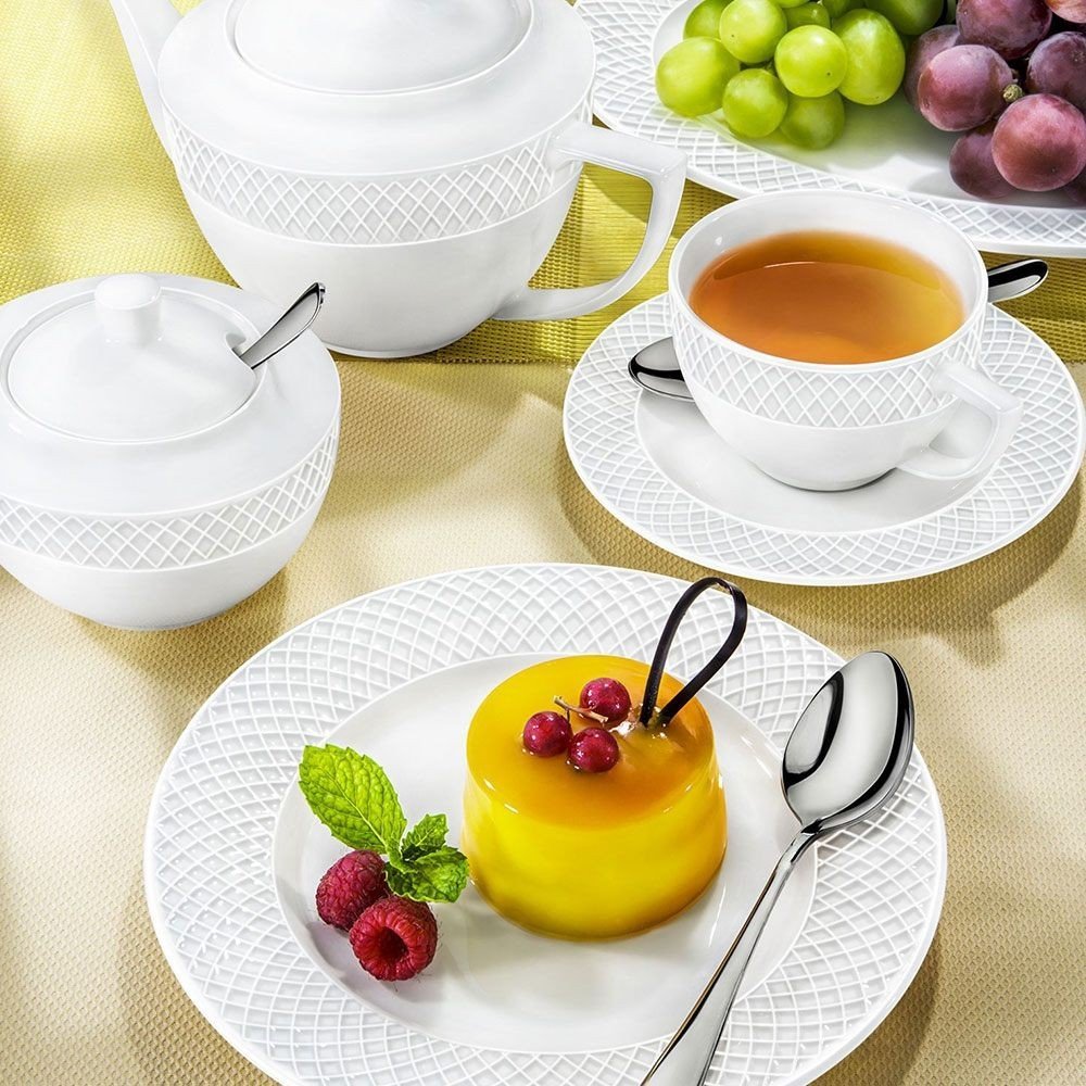 Wilmax Porcelain White 3 Oz | 90 Ml Coffee Cup & Saucer Set Of 6 In Gift Box