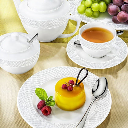 Wilmax Porcelain White 3 Oz | 90 Ml Coffee Cup & Saucer Set Of 6 In Gift Box