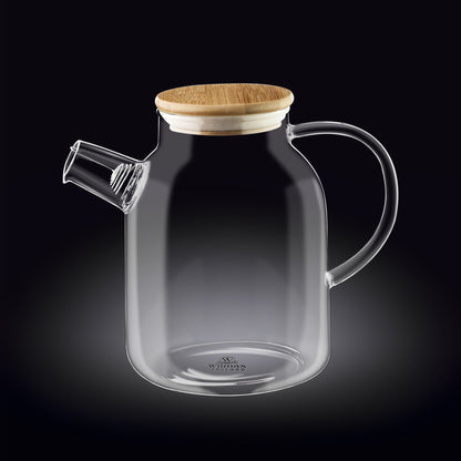 Wilmax Porcelain Thermo Glass Teapot 54 Fl Oz | High temperature and shock resistant