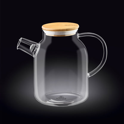 Wilmax Porcelain Thermo Glass Teapot 54 Fl Oz | High temperature and shock resistant