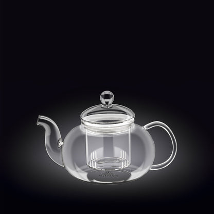 Wilmax Porcelain Thermo Glass Teapot 20 Fl Oz | High temperature and shock resistant