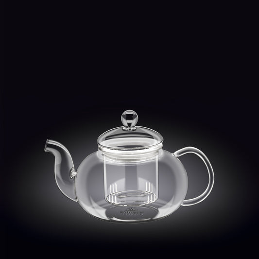 Wilmax Porcelain Thermo Glass Teapot 20 Fl Oz | High temperature and shock resistant