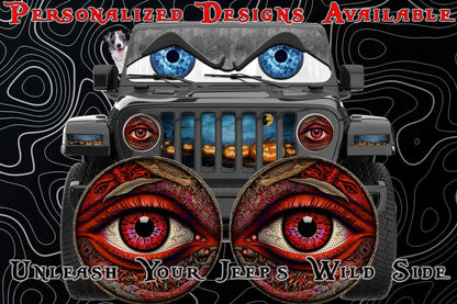 Real eye Red headlight decals