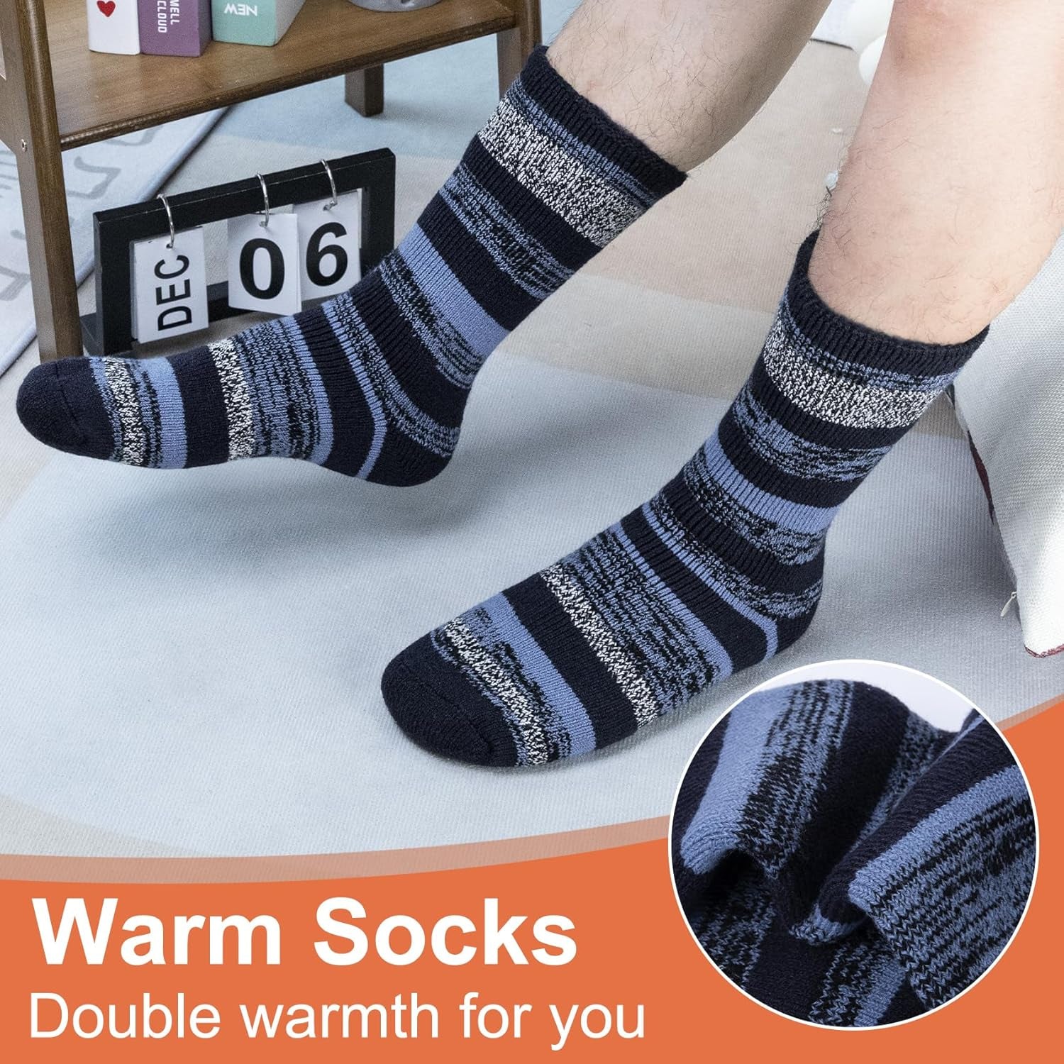 Thermal Socks for Men, Winter Warm Socks Mens for Cold Weather Extreme Temperatures
