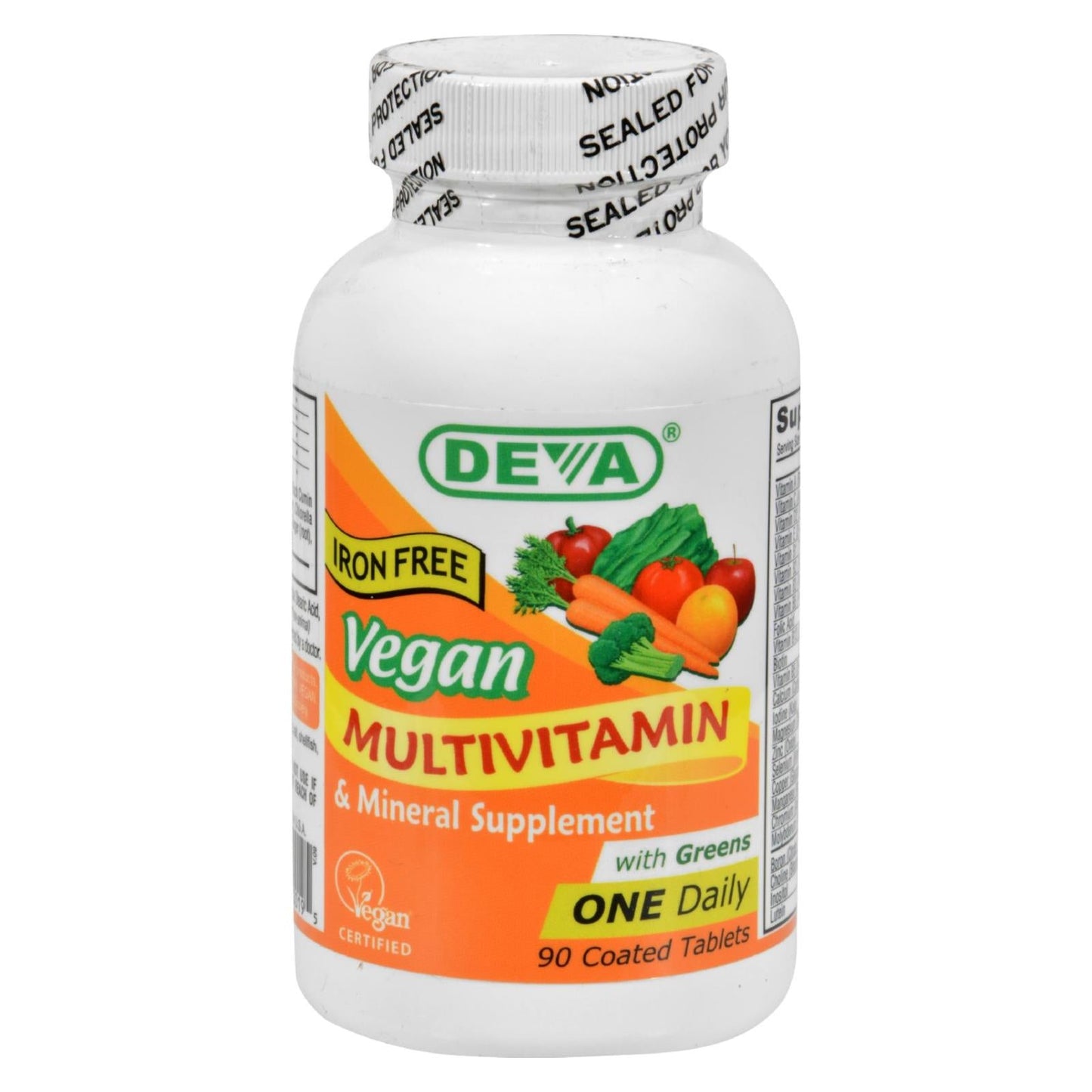 Deva Vegan Iron-Free Multivitamin & Mineral, 90 Tablets