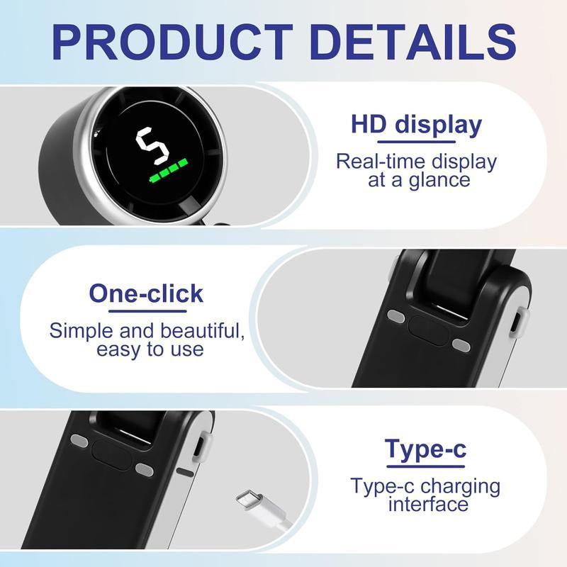 Portable Handheld Turbo Fan, 5 Gear Wind,4000Mah Battery Operated, up to 10 Working Hours, 3 in 1 Hand Fan Rechargeable with Air Turbo Tech Cooling Fan for Outdoor Activities, Travel