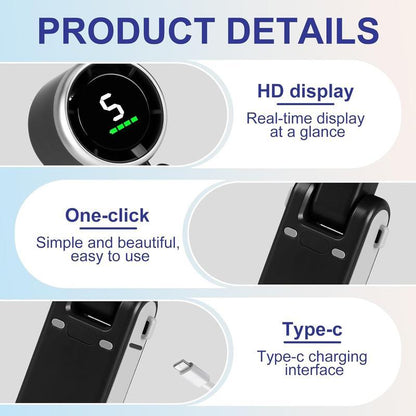 Portable Handheld Turbo Fan, 5 Gear Wind,4000Mah Battery Operated, up to 10 Working Hours, 3 in 1 Hand Fan Rechargeable with Air Turbo Tech Cooling Fan for Outdoor Activities, Travel