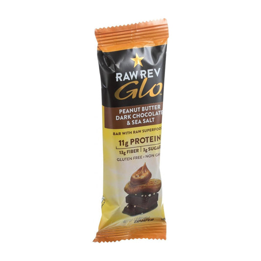Glo Bar Peanut Butter Dark Choc & Sea Salt, 1.6oz, 12 Pack
