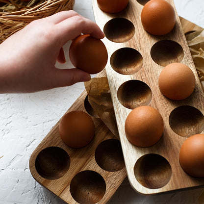 Blak Hom Japanese style Wooden Double Row Egg Storage