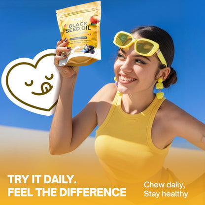 Black Seed Oil Gummies | Hair, Skin & Nail Nourishment | Pomegranate Flavor