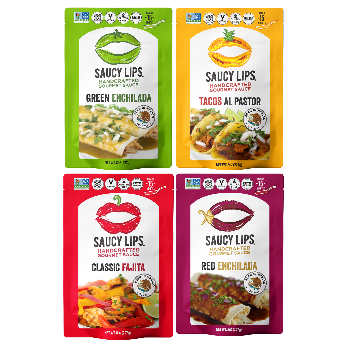 The Saucy Lips Four-Flavor Variety Pack