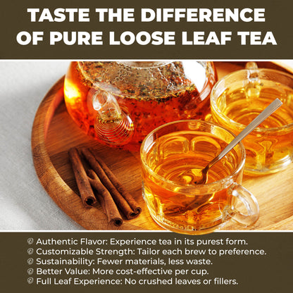 Serenity Glow Loose Tea, Metabolism Support - Ayurvedic Blend with Tulsi & Rooibos - Herbal & Caffeine Free - Organic & Kosher