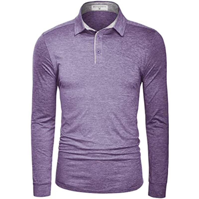 Men'S Solid Shirts New Style Casual Tshirts Polyester Henley Golf Polo Quick Dry Breathable Anit-Wrinkle Full Long Sleeve T-Shrit Tops New Arrival Summer Autumn Tee Menswear Underwear Plain Fabric