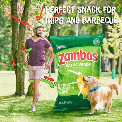 Viral TikTok Zambos Plantain Chips - Chile Limón, Original & Salsa Verde | Premium Central American Snack (5.29 oz)
