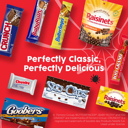 Halloween Candy Variety Pack - Butterfinger, Crunch, Baby Ruth & 100 Grand Full Size Bars (28 Count)