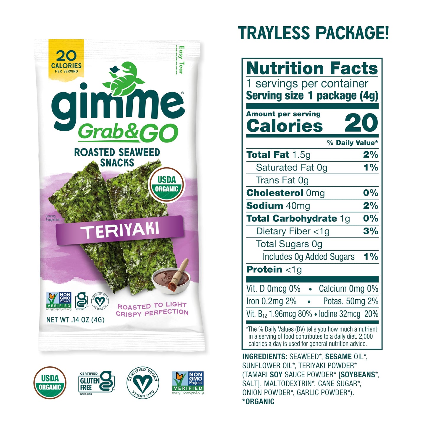 TikTok Viral Gimme Organic Roasted Seaweed Snacks - Multi-Flavor Pack