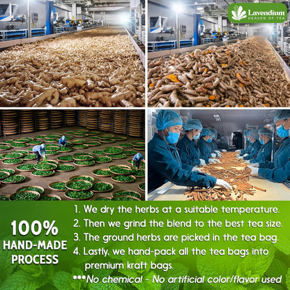 SIimming Detox Tea Caffeine Free - Herbal Tea with Chamomile, Hibiscus Tea & Ginger Root