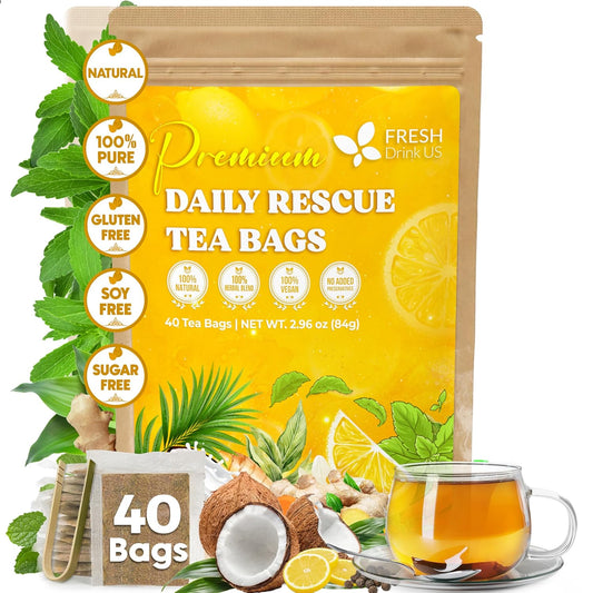 Premium Daily Rescue Lemon Ginger Tea Bags