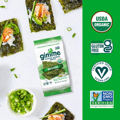 Viral gimMe Organic Roasted Seaweed Snacks - TikTok Famous Healthy Snack | Product of Korea