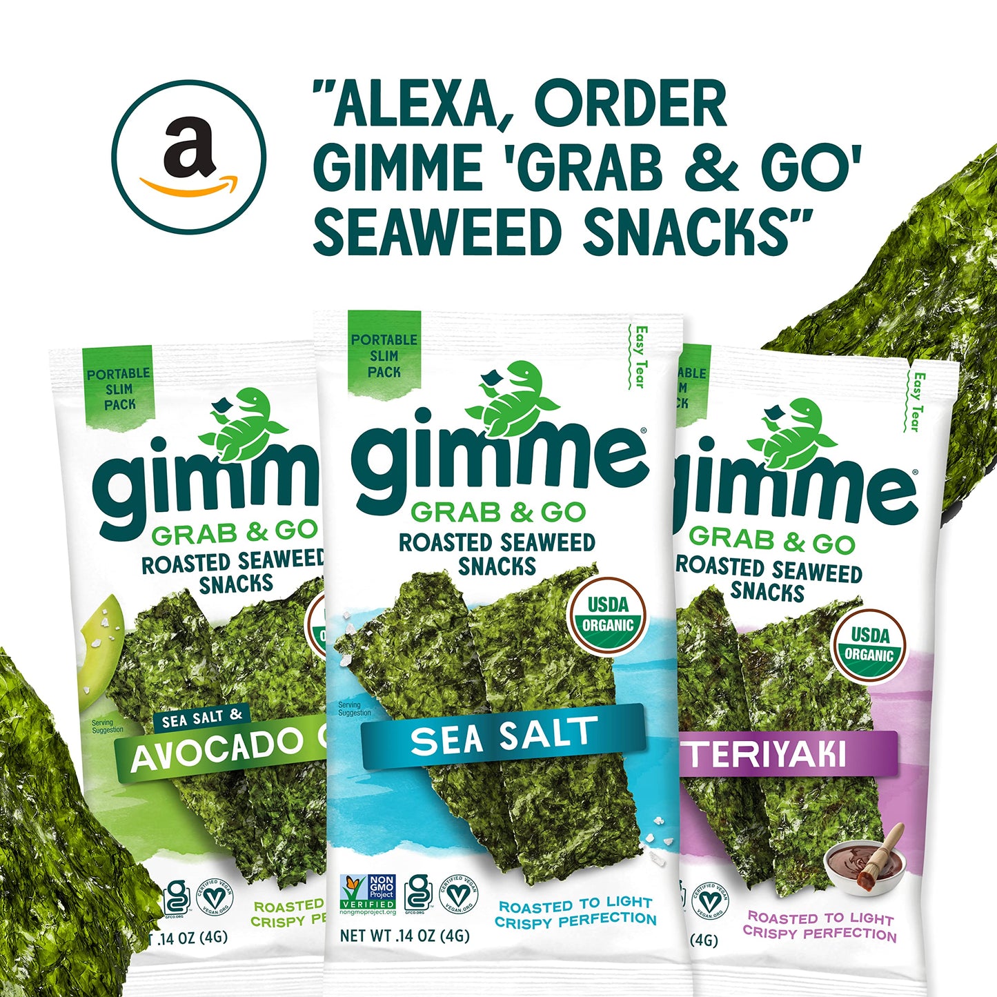 TikTok Viral Gimme Organic Roasted Seaweed Snacks - Multi-Flavor Pack