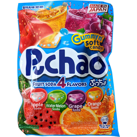 TikTok Fav Japanese PUCHAO Chewy Candy - Viral TikTok Soda Flavors with Fizzy Gummy Bits (3.53 oz)