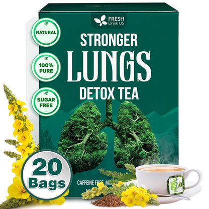StrongerLungs Tea Bags - Supports Lung Cleanse, Congestion Relief & Mucus Detox