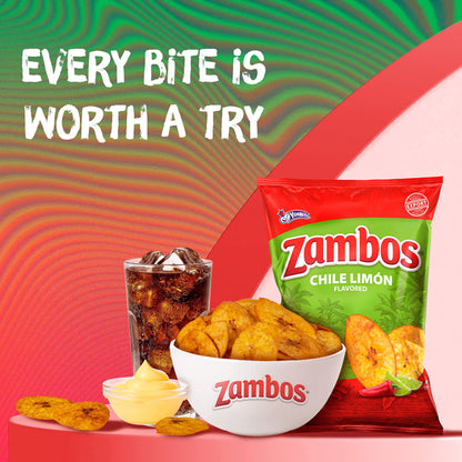 Viral TikTok Zambos Plantain Chips - Chile Limón, Original & Salsa Verde | Premium Central American Snack (5.29 oz)