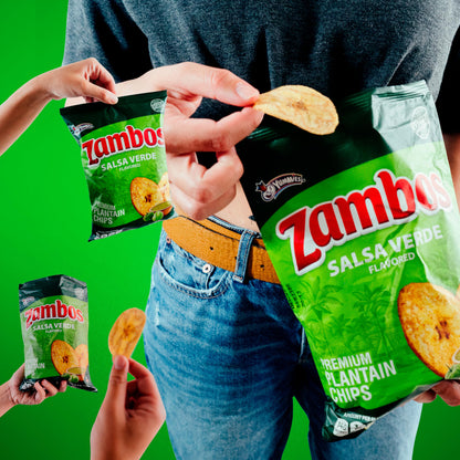 Viral TikTok Zambos Plantain Chips - Chile Limón, Original & Salsa Verde | Premium Central American Snack (5.29 oz)