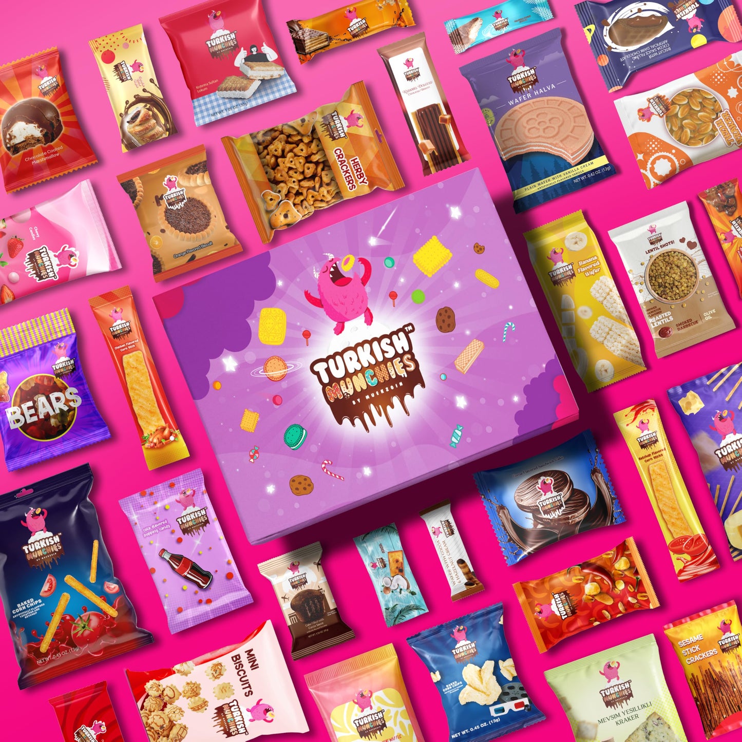 Turkish Munchies International Snack Box - 12 Premium Exotic Snacks | Imported from Turkey