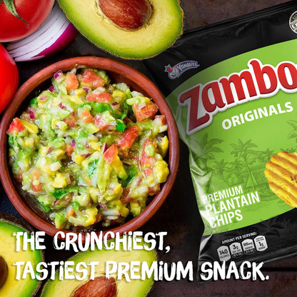 Viral TikTok Zambos Plantain Chips - Chile Limón, Original & Salsa Verde | Premium Central American Snack (5.29 oz)