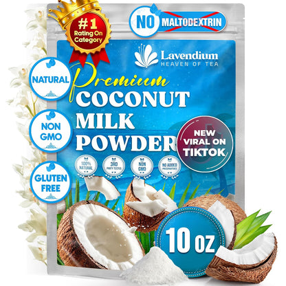 20oz Coconut Milk Powder, 100% Natural, Unsweetened, Perfect for Cake, Coffee, Tea, Creamer Alternative, No Additives, No Gluten, Vegetarian.