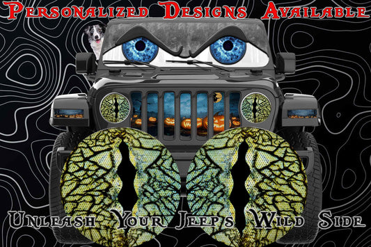 Green Lizard eyes headlight decals