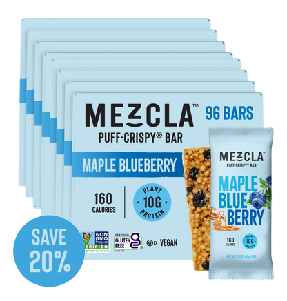 Mezcla Maple Blueberry Bars - 12 bars x 1.4 oz case
