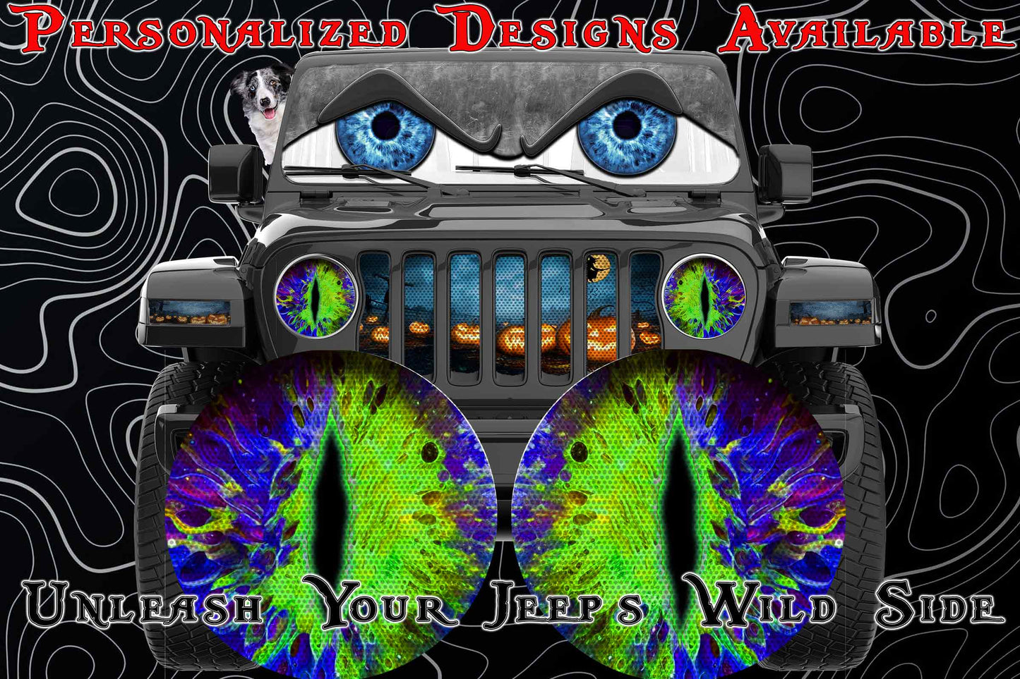 Green blue moon cat eye for the headlight