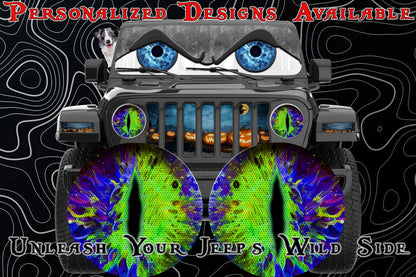 Green blue moon cat eye for the headlight