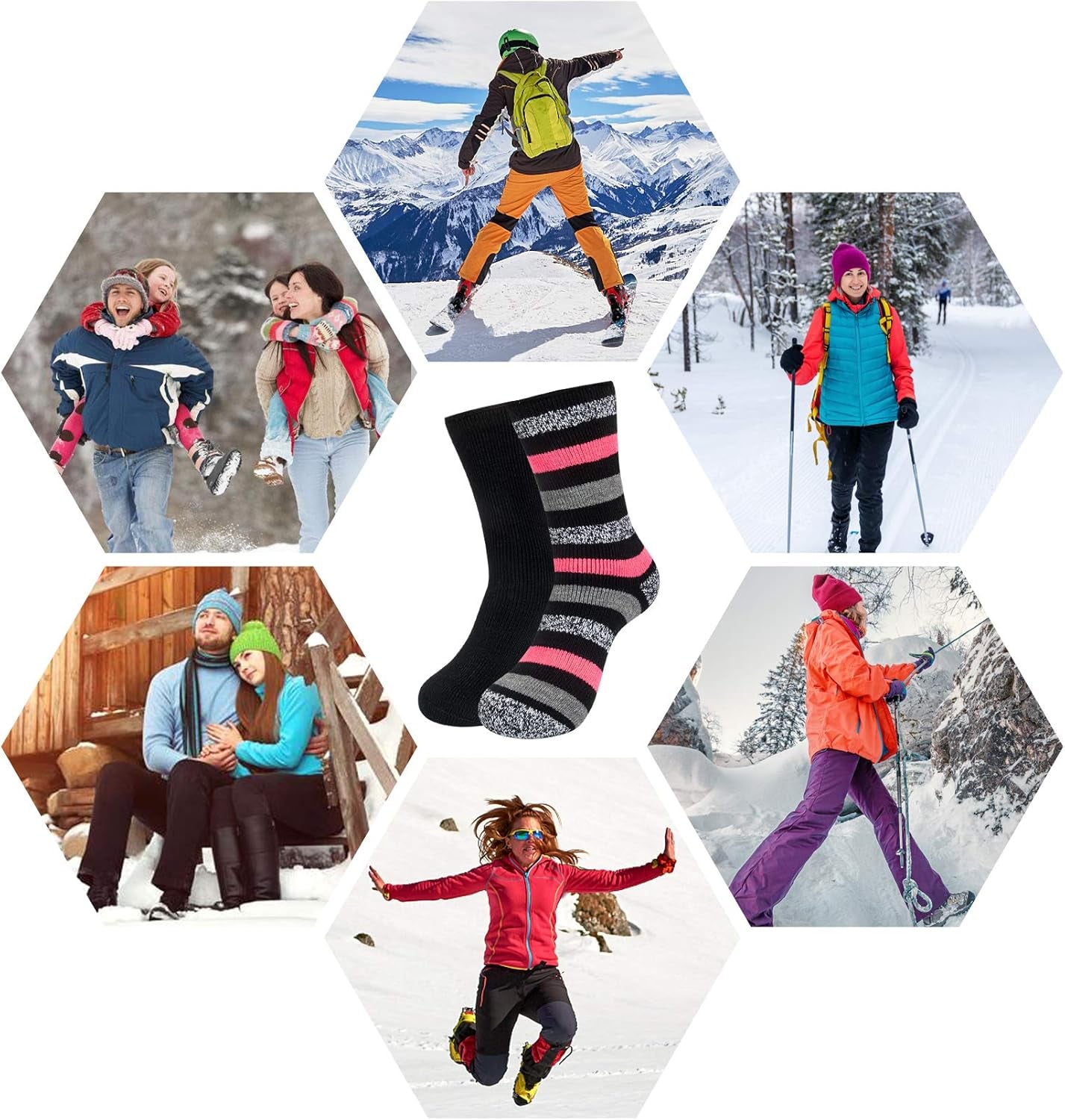 Thermal Socks for Women, Winter Warm Cold Weather Sock for Workout Outdoor Activities