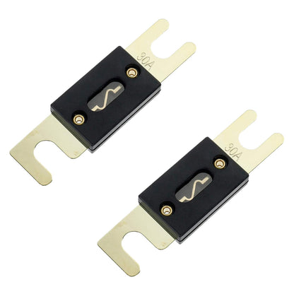 2Pcs 100A ANL Fuse Holder and 2Pcs 100Amp 32VDC ANL Fuses for Audio and Video Systems