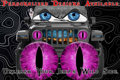 Hot pink cat eyes for the headlight