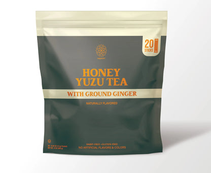 Harmony Matcha Honey Yuzu Tea With Ground Ginger – Premium Black Tea, Sweetened with Honey and Organic Sugar, 20 Servings