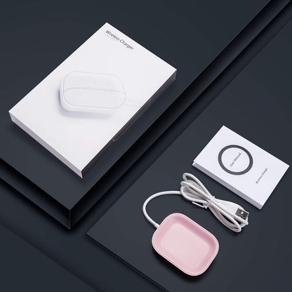 For Airpod Charger, Designed Wireless Charger for Airpods 4(Anc)/3Rd/2Nd Gen, for New Airpod Pro 3 (2025)/ 2Nd Gen, Wireless Earbuds, Slim & Compact for Travel Home Office, Pink