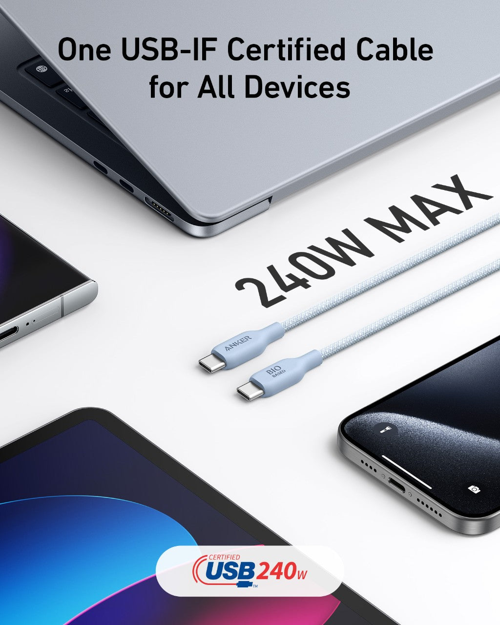 Anker 543 USB-C to USB-C Cable (Bio-Braided,6 ft)