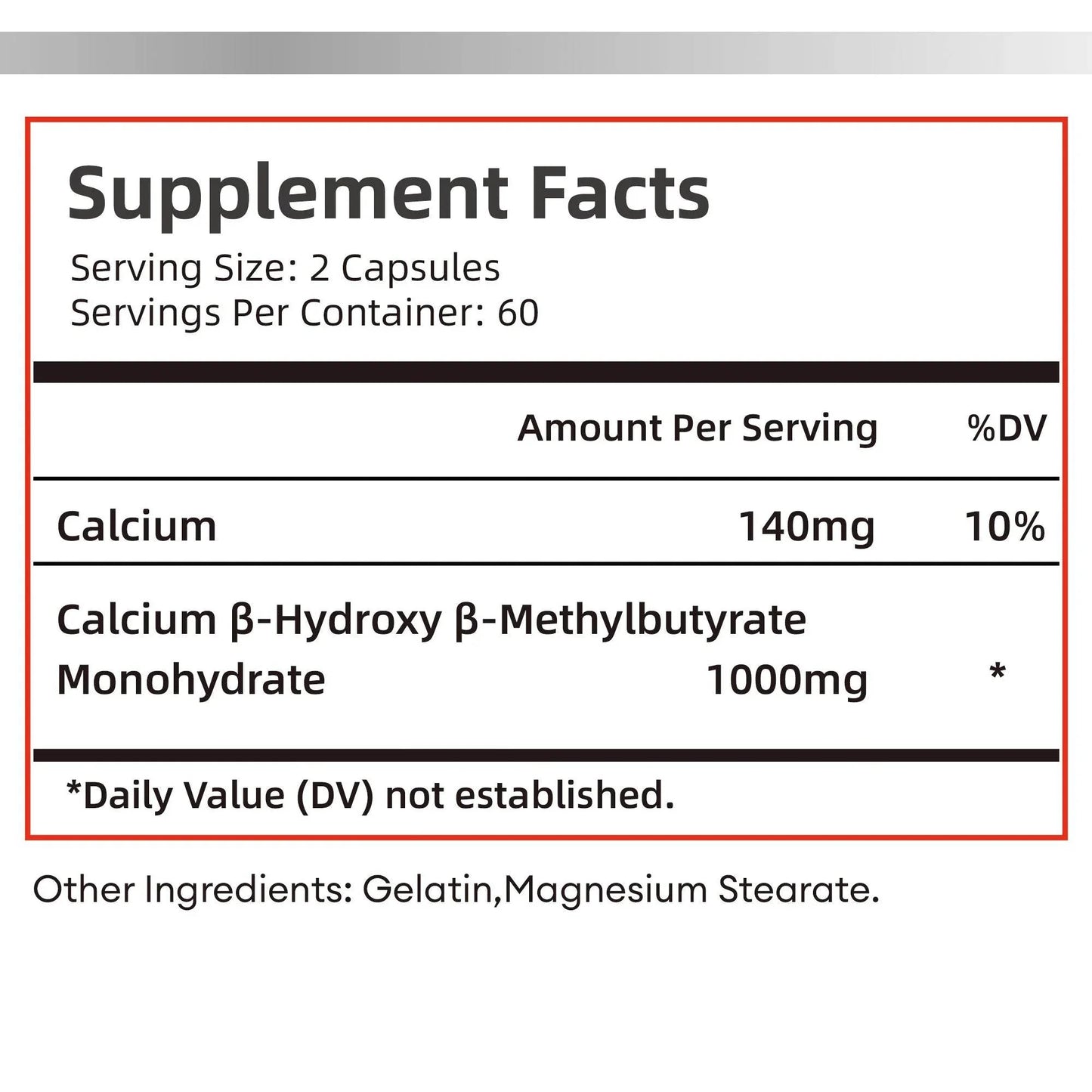 HMB Supplements - Replenish Energy and Improve Endurance, Promote Muscle Growth & Recovery Relieve Muscle Loss - 120 Capsules