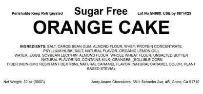 Andy Anand Deliciously Indulgent Sugar Free Orange Cake - Irresistible Taste without Added Sugar - Perfect Bakery Dessert For Diabetic (2 lbs)