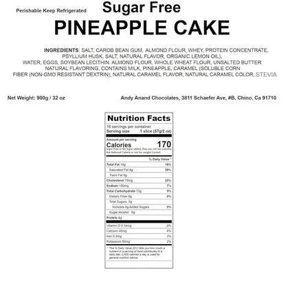 Andy Anand Sugar-Free Pineapple Cake, 9-Inch, 2 lb – Diabetic-Friendly, All-Natural, No Preservatives, Freshly Baked Luxurious Birthday Gift