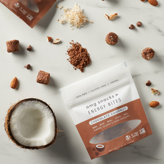 AMG Snacks Chocolate Coconut Energy Bites Pack - 6 Packs x 4 oz case