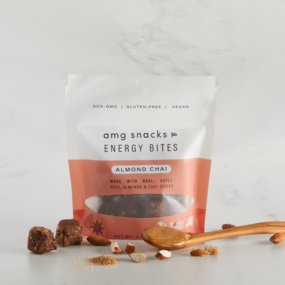 AMG Snacks Almond Chai Energy Bites Pack - 6 Packs x 4 oz case